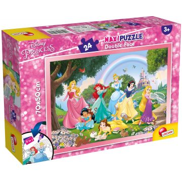 Puzzle cu două fețe Lisciani de colorat din 24 piese - Lumea curcubeului