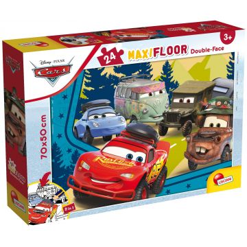 Puzzle cu două fețe Lisciani de colorat din 24 piese - Mașinile
