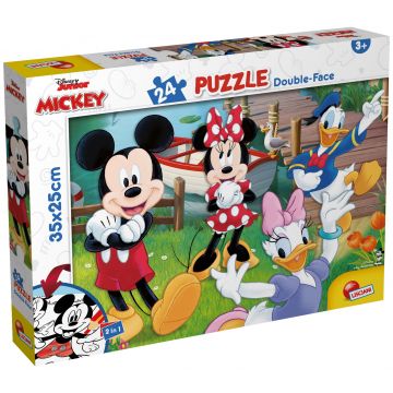 Puzzle cu două fețe Lisciani de colorat din 24 piese - Mickey Mouse
