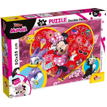 Puzzle cu două fețe Lisciani de colorat din 24 piese - Minnie Mouse