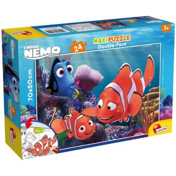 Puzzle cu două fețe Lisciani de colorat din 24 piese - Nemo