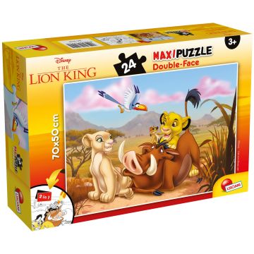 Puzzle cu două fețe Lisciani de colorat din 24 piese - Regele Leu