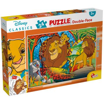 Puzzle cu două fețe Lisciani de colorat din 24 piese - Regele Leu