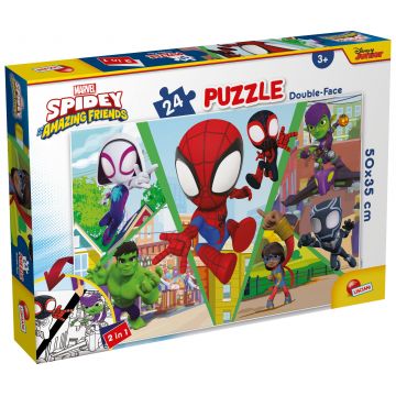 Puzzle cu două fețe Lisciani de colorat din 24 piese - Să ne provocăm!