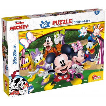 Puzzle cu două fețe Lisciani de colorat din 48 piese - Mickey Mouse