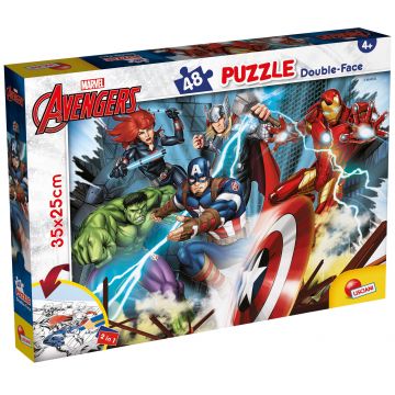 Puzzle cu două fețe Lisciani de colorat din 48 piese - The Avengers