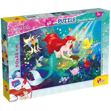 Puzzle cu două fețe Lisciani de colorat din 60 piese - Ariel