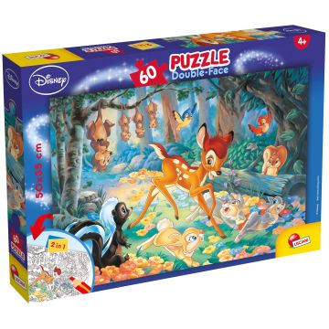 Puzzle cu două fețe Lisciani de colorat din 60 piese - Bambi