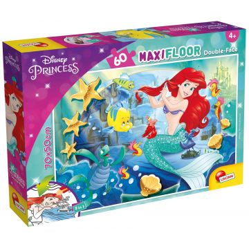 Puzzle cu două fețe Lisciani de colorat din 60 piese - Mica Sirenă
