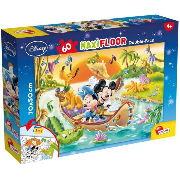 Puzzle cu două fețe Lisciani de colorat din 60 piese - Mickey