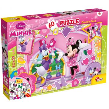 Puzzle cu două fețe Lisciani de colorat din 60 piese - Minnie Mouse