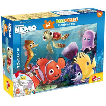 Puzzle cu două fețe Lisciani de colorat din 60 piese - Nemo