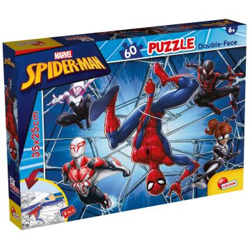 Puzzle cu două fețe Lisciani de colorat din 60 piese - Omul Păianjen