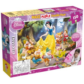 Puzzle cu două fețe Lisciani pentru colorare 150 piese - Albă ca Zăpada