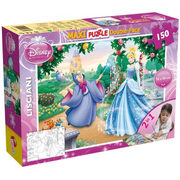 Puzzle cu două fețe Lisciani pentru colorare 150 piese - Cenușăreasa