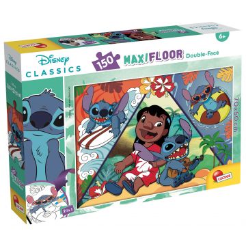 Puzzle cu două fețe Lisciani pentru colorare 150 piese - Lilo și Stitch