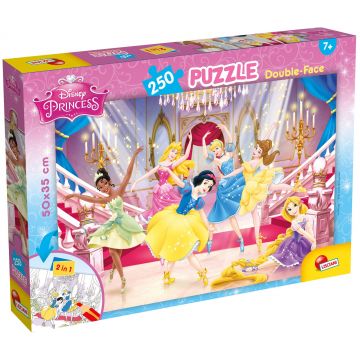 Puzzle cu două fețe Lisciani pentru colorare 250 piese - Prințese