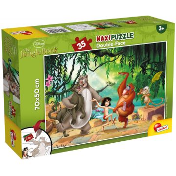 Puzzle cu două fețe Lisciani pentru colorare 35 piese - Cartea junglei