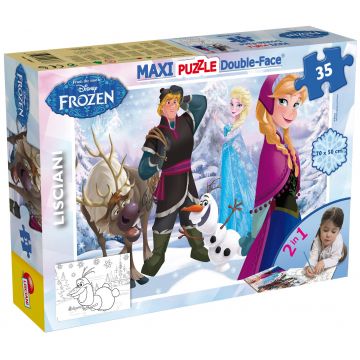Puzzle cu două fețe Lisciani pentru colorare 35 piese - Joc de gheață