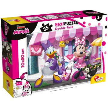 Puzzle cu două fețe Lisciani pentru colorare 35 piese - Minnie Mouse