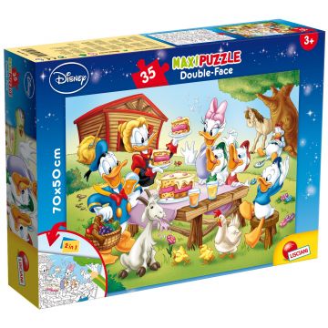 Puzzle cu două fețe Lisciani pentru colorare 35 piese - Prânz de familie
