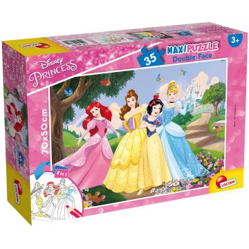 Puzzle cu două fețe Lisciani pentru colorare 35 piese - Prințese