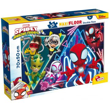 Puzzle cu două fețe Lisciani pentru colorare 35 piese - Spidey