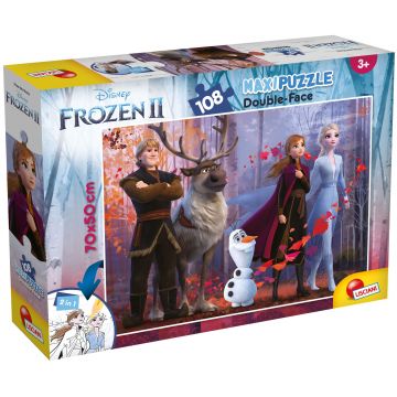 Puzzle cu două fețe  Lisciani pentru colorat  108 piese- Frozen 2