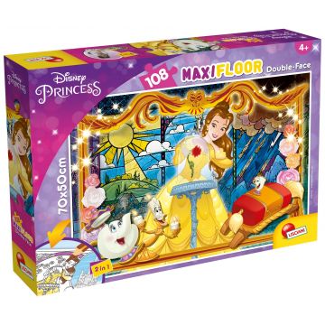 Puzzle cu două fețe  Lisciani pentru colorat  108 piese- Frumoasa şi Bestia