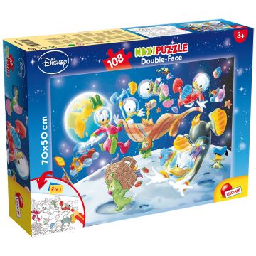 Puzzle cu două fețe  Lisciani pentru colorat  108 piese- În spațiu