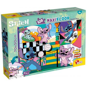 Puzzle cu două fețe  Lisciani pentru colorat  108 piese- Lilo și Stitch