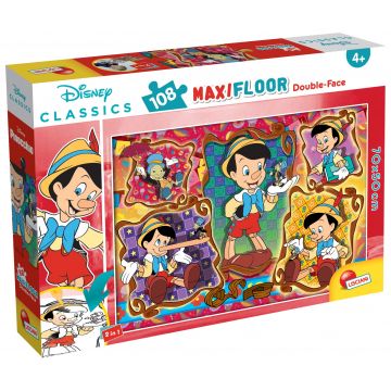 Puzzle cu două fețe  Lisciani pentru colorat  108 piese- Pinocchio