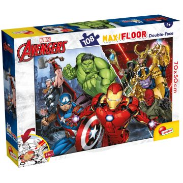 Puzzle cu două fețe  Lisciani pentru colorat  108 piese- The Avengers