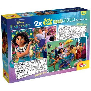 Puzzle cu două fețe  Lisciani pentru colorat  2 х 60 piese- Encanto