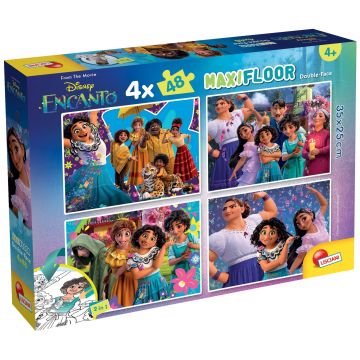 Puzzle cu două fețe  Lisciani pentru colorat  4 х 48 piese- Encanto
