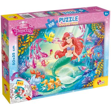 Puzzle cu două fețe  Liscianipentru colorat 108 piese - Mica Sirenă