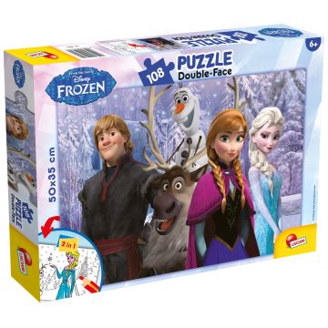 Puzzle cu două fețe  Liscianipentru colorat 108 piese - Prietenii mei