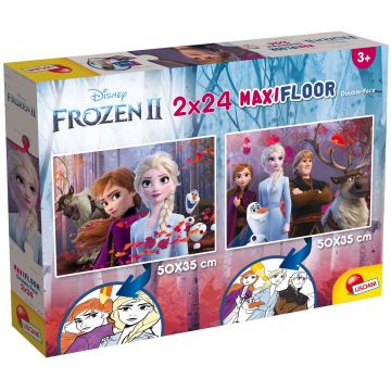 Puzzle cu două fete Lisciani de colorat din 2 х 24 piese - Regatul Înghețat 2