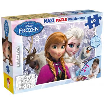 Puzzle cu două fete Lisciani de colorat din 60 piese - Surori pentru totdeauna
