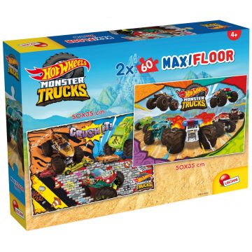 Puzzle de podea pentru copii Lisciani din 2 х 60 piese - Hot Wheels