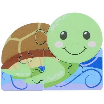 Puzzle din lemn Orange Tree Toys - Țestoasă, 4 piese
