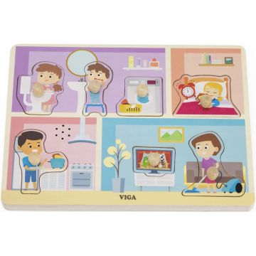 Puzzle din lemn Viga Toys - Activități zilnice