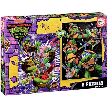 Puzzle Educa din 2 x 500 piese -  Țestoasele Ninja