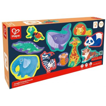 Puzzle educațional Hape International - Prietenii junglei