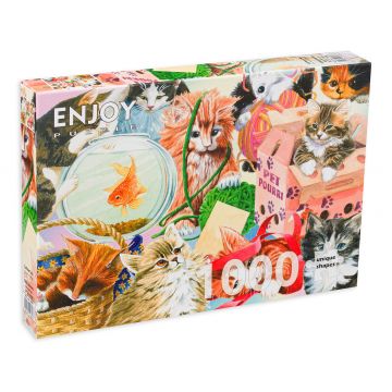 Puzzle Enjoy din 1000 de piese - Pisicui curiosi