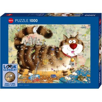 Puzzle Heye din 1000 piese - Aruncă o privire atentă la pisică