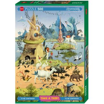 Puzzle Heye din 500 piese - Călătorind cu Hieronymus Bosch