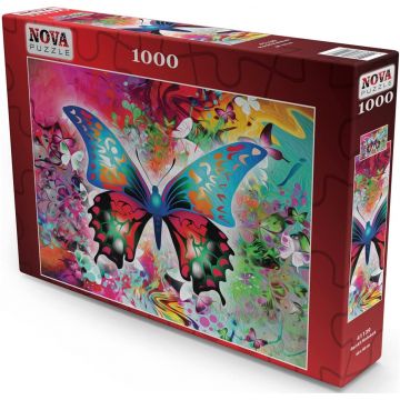 Puzzle Nova puzzle din 1000 de piese - Fluture colorat