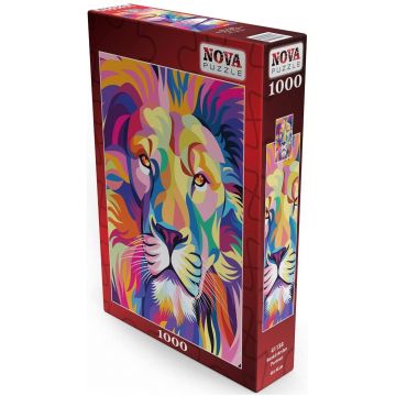 Puzzle Nova puzzle din 1000 de piese - Un leu colorat