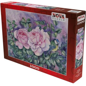 Puzzle Nova puzzle din 1000 piese - Doi trandafiri roz